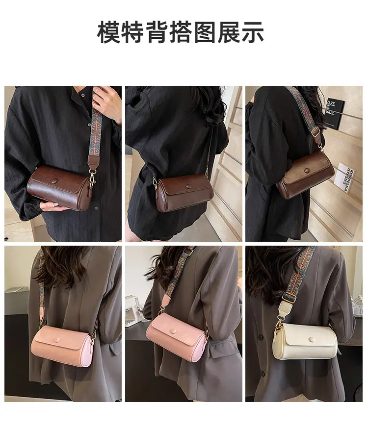 Women Crossbody Bag Brown Leather European American Retro Work 2025 — feature 10