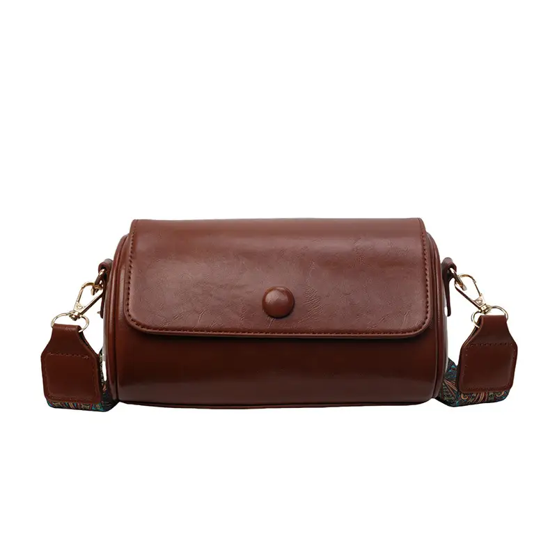 Women Crossbody Bag Brown Leather European American Retro Work 2025 - Image 2