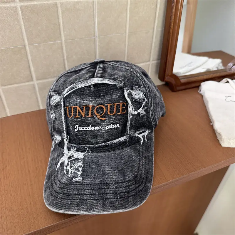 Women Denim Baseball Caps Spring Summer Face Slimming Clothing Accessories - Image 2