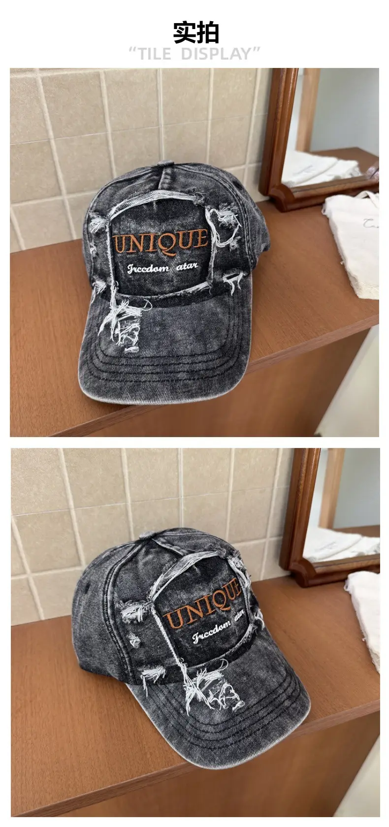 Women Denim Baseball Caps Spring Summer Face Slimming Clothing Accessories — feature 3