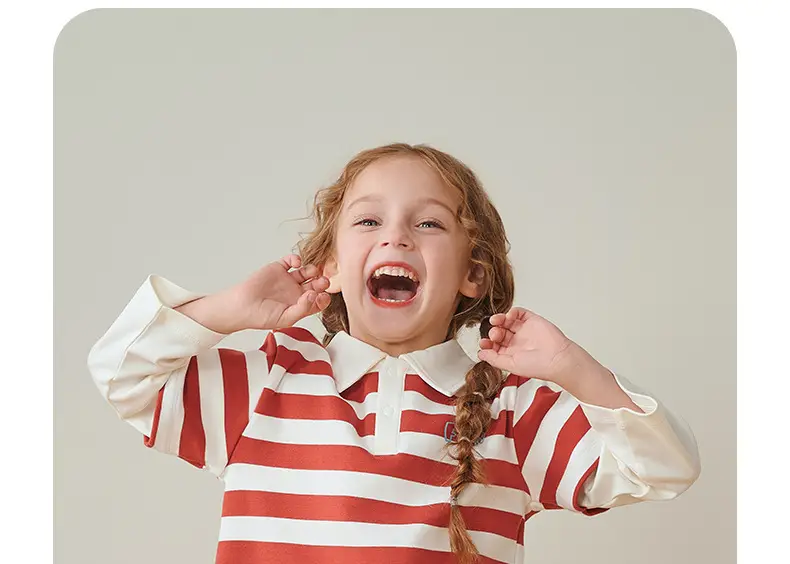 Baby Long Sleeve Striped Polo Shirt Red White — feature 33