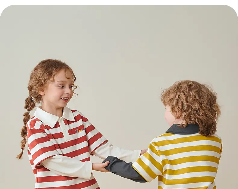 Baby Long Sleeve Striped Polo Shirt Red White — feature 36