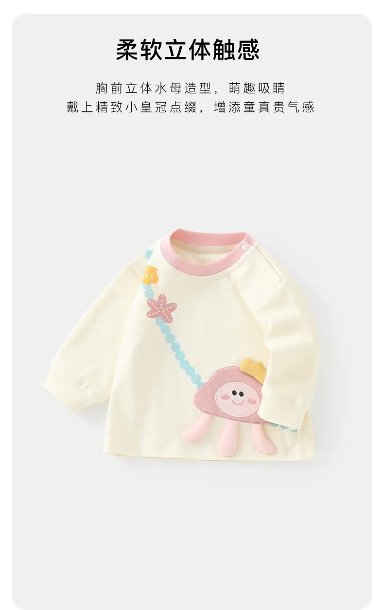 Duuduu Baby Girl Long Sleeve T-Shirt Cream Blue — feature 20