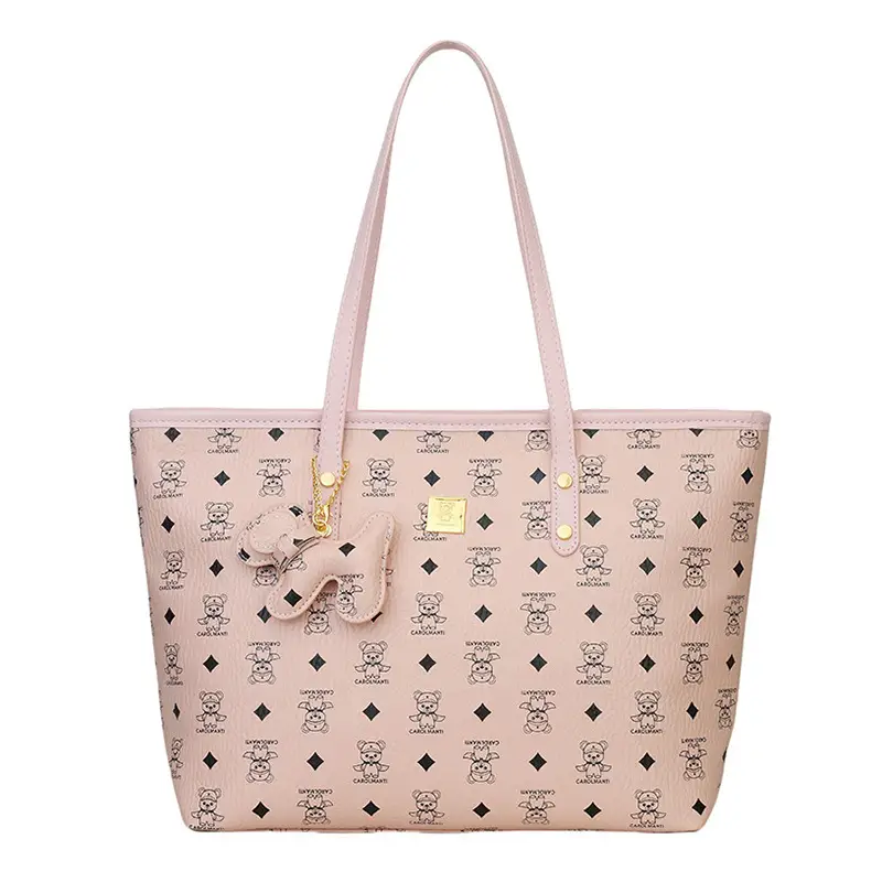 Korean Style Large Capacity Shoulder Bag Tan Leather - Image 3