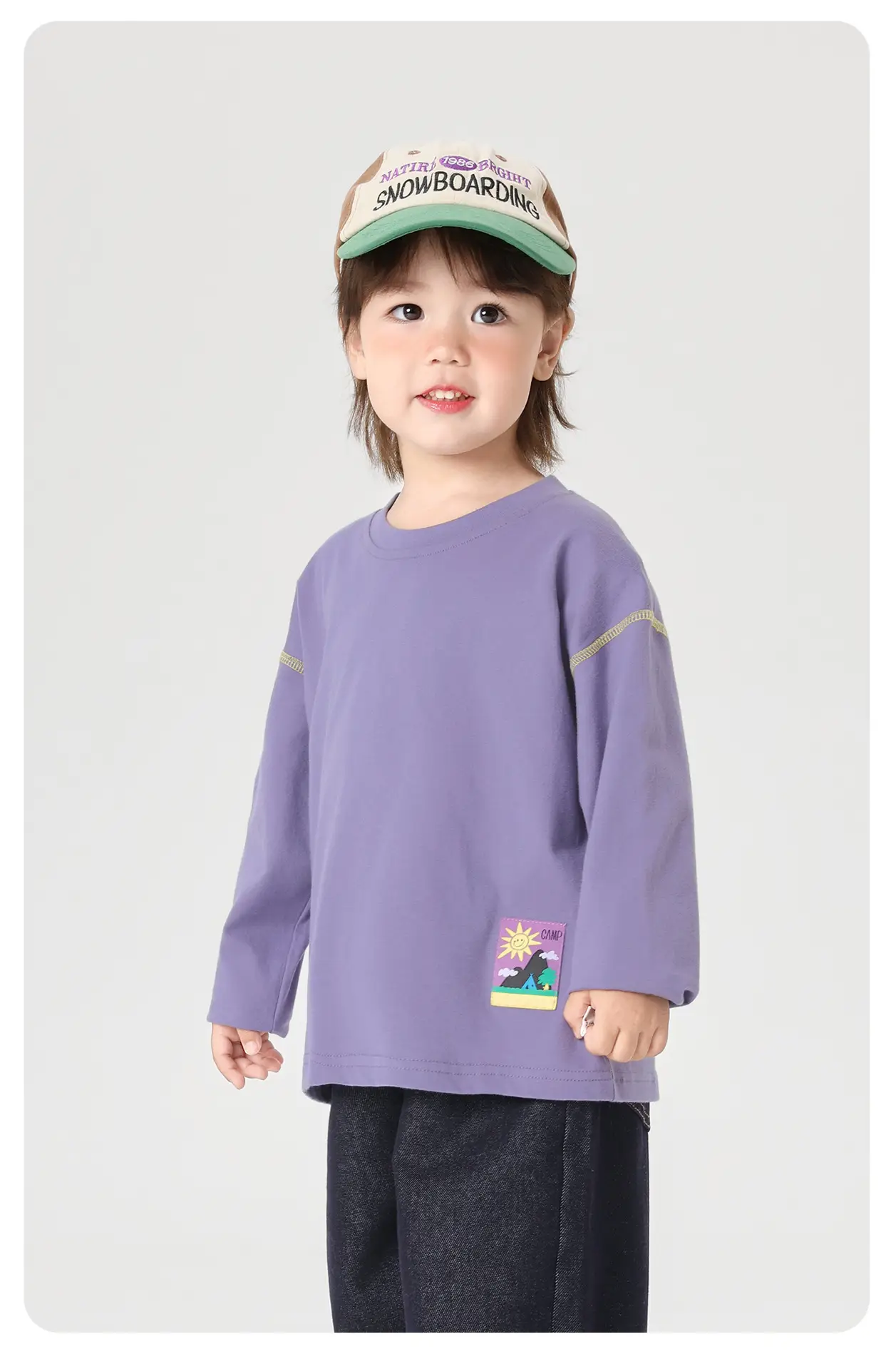 Girls Pure Cotton Long Sleeve T-Shirt Purple 2026 — feature 15