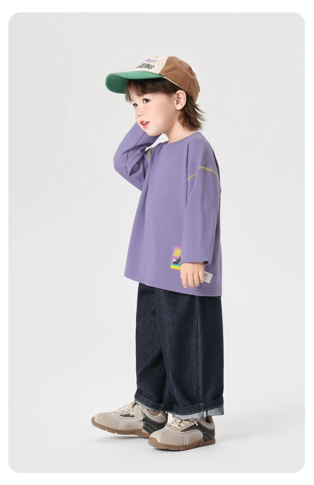 Girls Pure Cotton Long Sleeve T-Shirt Purple 2026 — feature 16