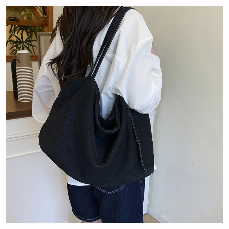 Korean Style Blue Denim Tote Bag for Women — feature 18
