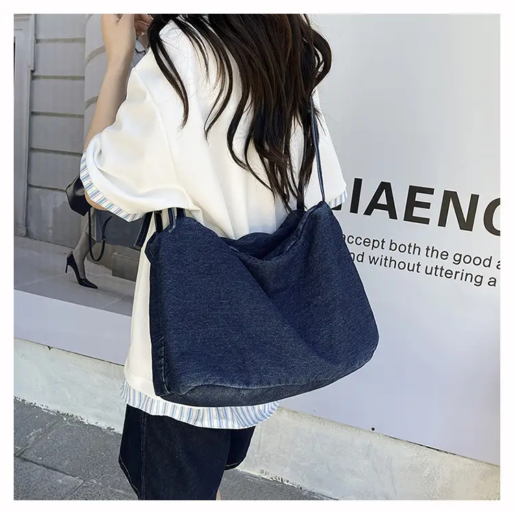 Korean Style Blue Denim Tote Bag for Women — feature 20