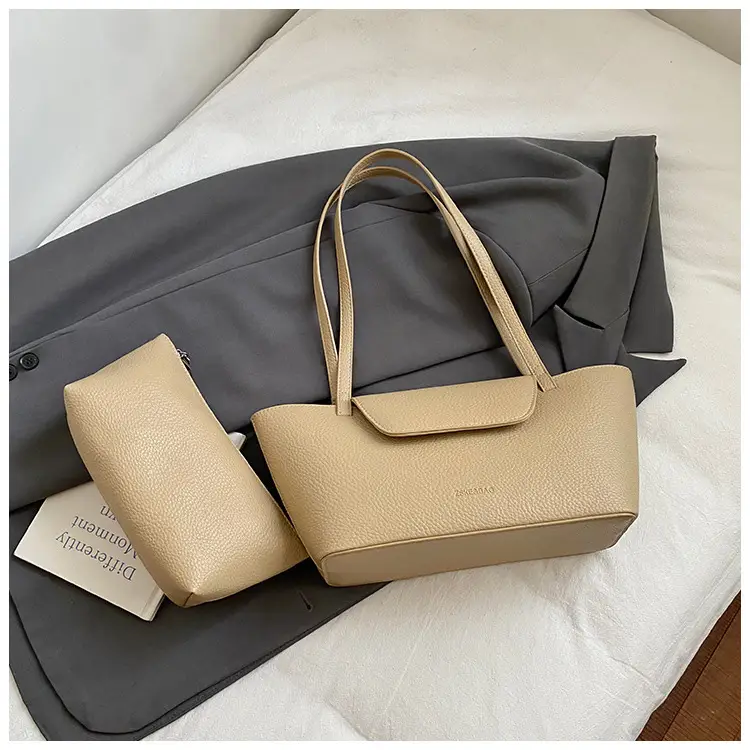 Women Pebbled Leather Tote Bag with Matching Small Shoulder Bag 2026 — feature 21