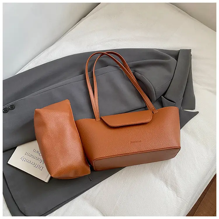 Women Pebbled Leather Tote Bag with Matching Small Shoulder Bag 2026 — feature 22