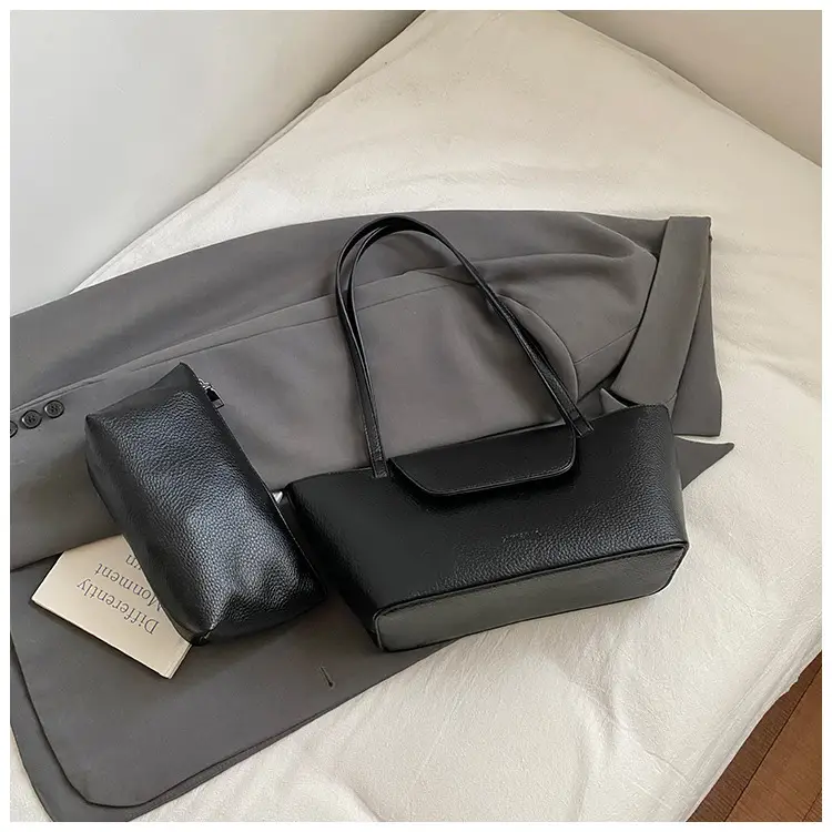 Women Pebbled Leather Tote Bag with Matching Small Shoulder Bag 2026 — feature 24