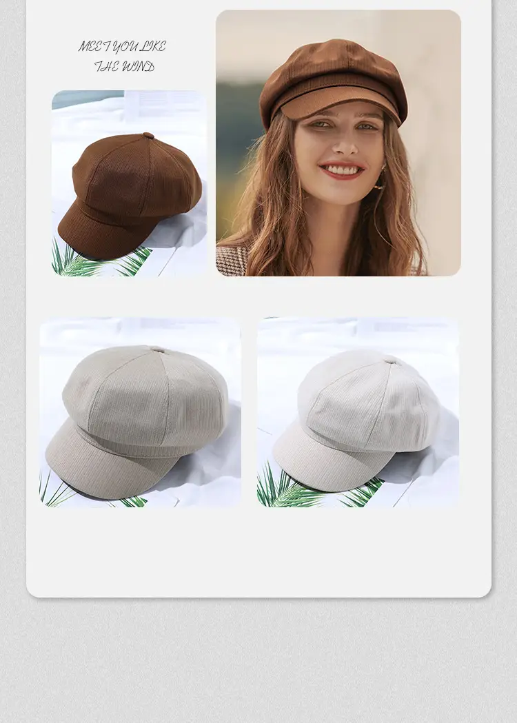 Solid Color Octagonal Beret Hat 2025 New — feature 11