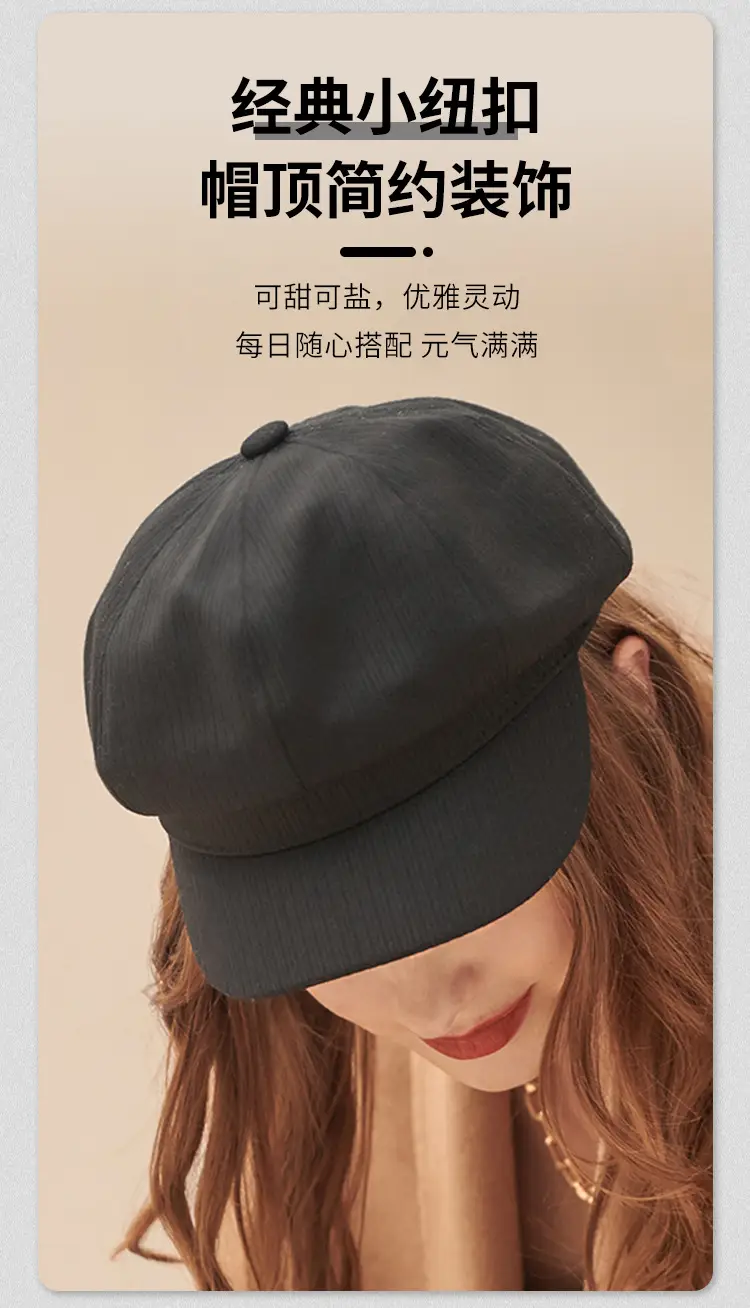 Solid Color Octagonal Beret Hat 2025 New — feature 8