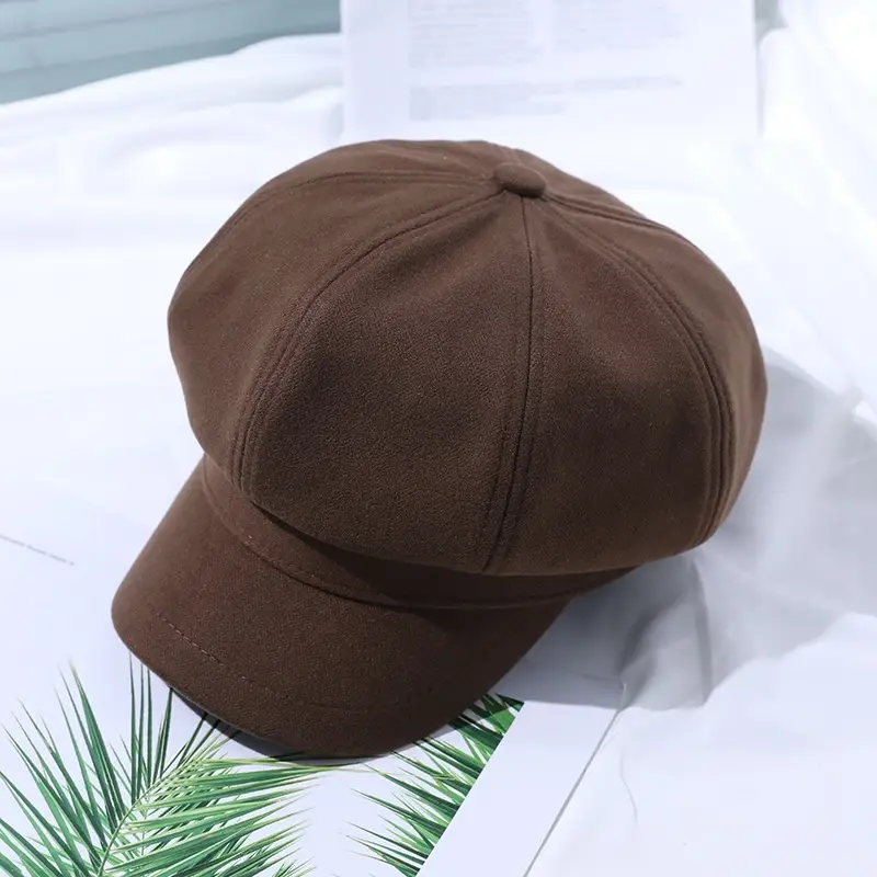 Solid Color Octagonal Beret Hat 2025 New - Image 2
