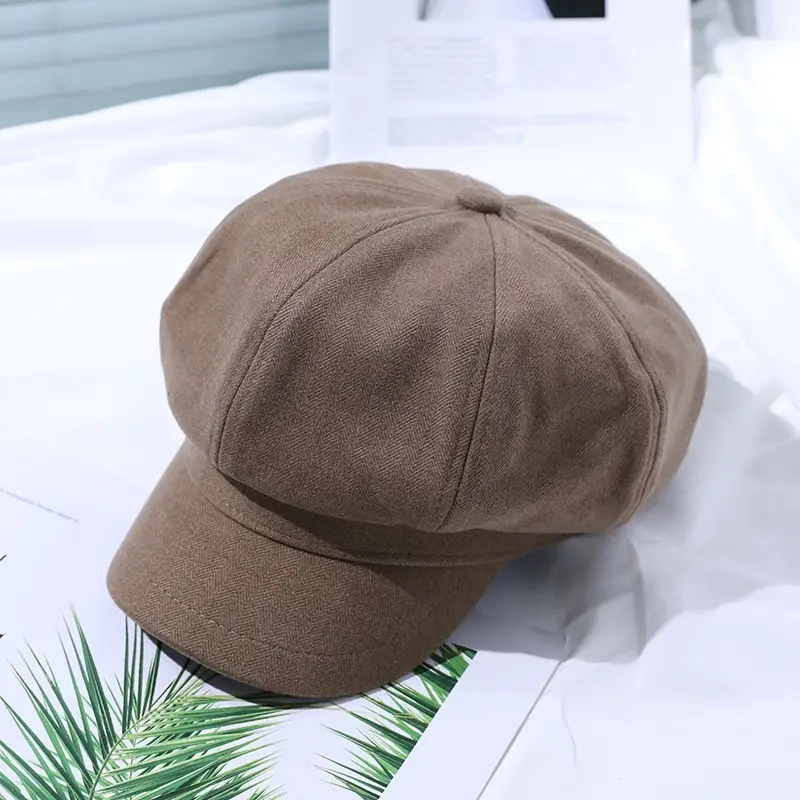 Solid Color Octagonal Beret Hat 2025 New - Image 3