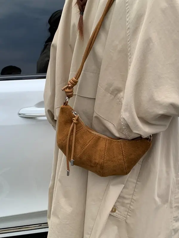 Brown Crossbody Bag for Women 2025 New High-End Frosted - Image 9