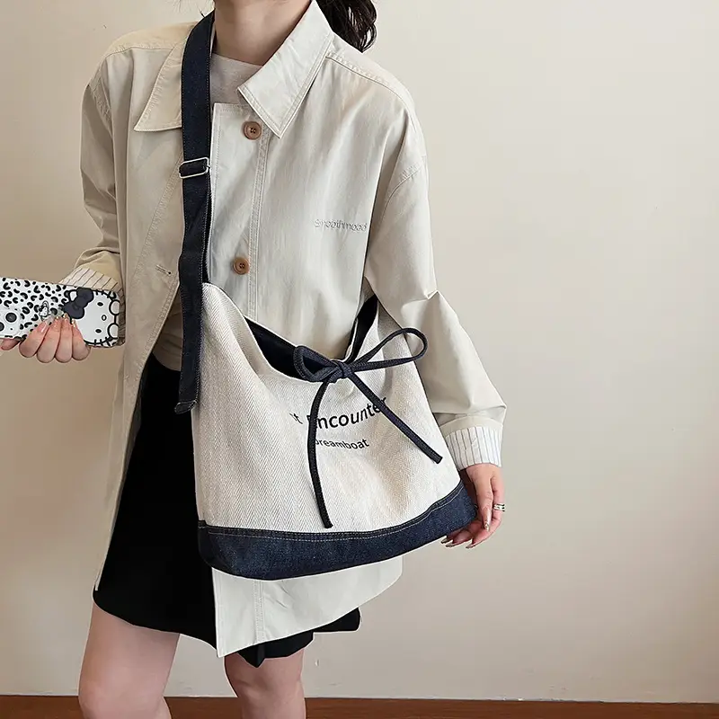 Women's Large Capacity Cloth Shoulder Bag Korean Style - Image 3