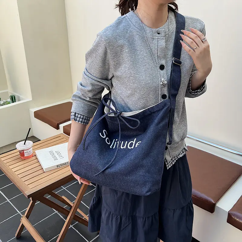 Women's Large Capacity Cloth Shoulder Bag Korean Style - Image 4