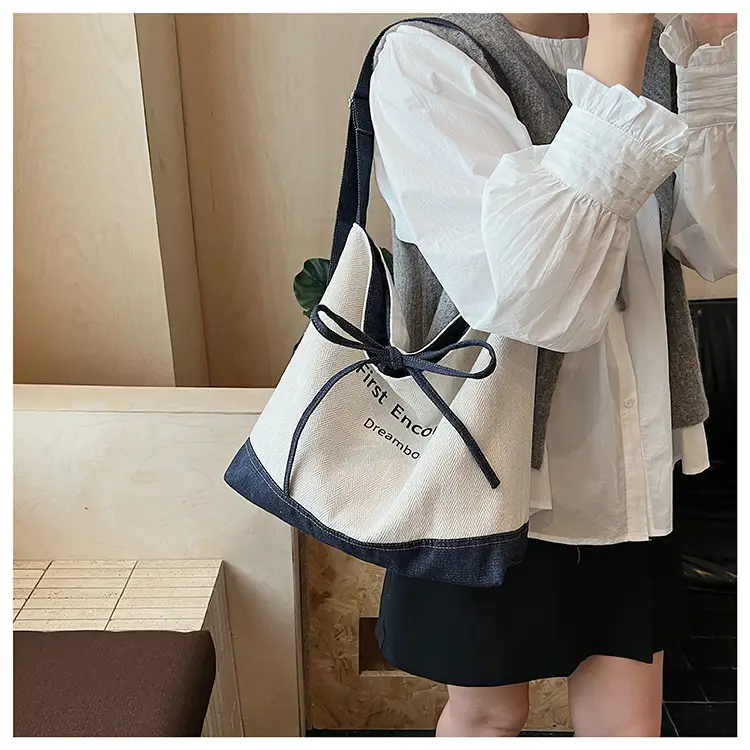 Women's Large Capacity Cloth Shoulder Bag Korean Style — feature 14