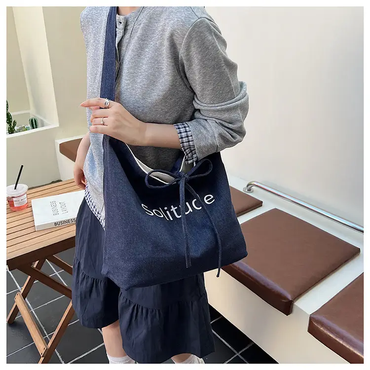 Women's Large Capacity Cloth Shoulder Bag Korean Style — feature 18