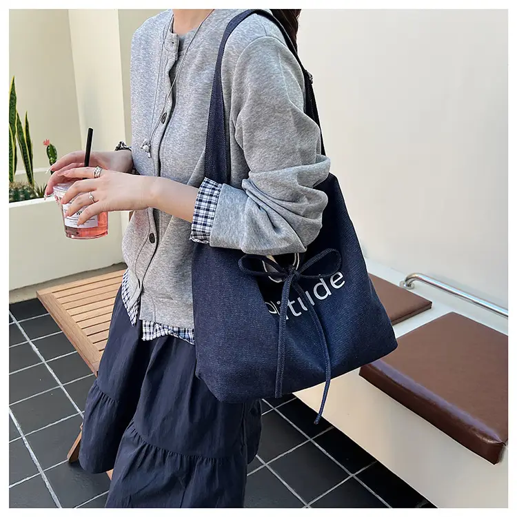 Women's Large Capacity Cloth Shoulder Bag Korean Style — feature 21