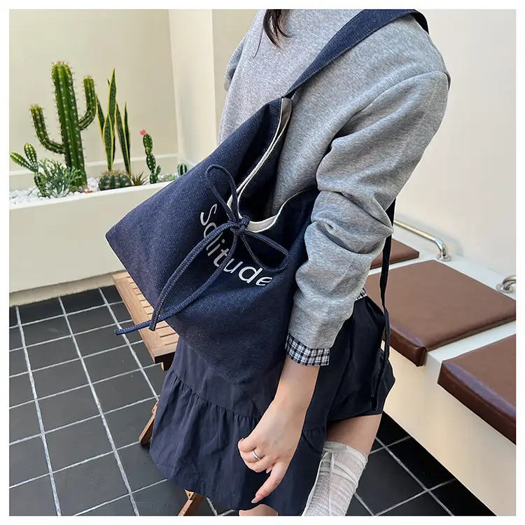 Women's Large Capacity Cloth Shoulder Bag Korean Style — feature 22