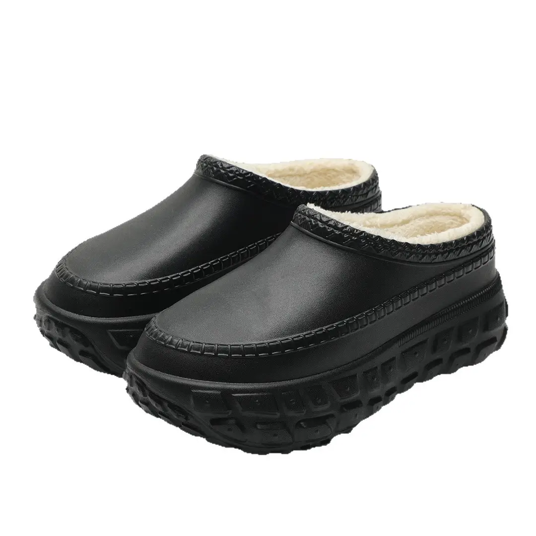 Women's Cotton Shoes with Thick Fleece Lining, 2026 New Model, Suitable for Outdoor Wear in Autumn and Winter, Trendy Slip-On Boots for Home Use, Closed-Back Cotton Slippers