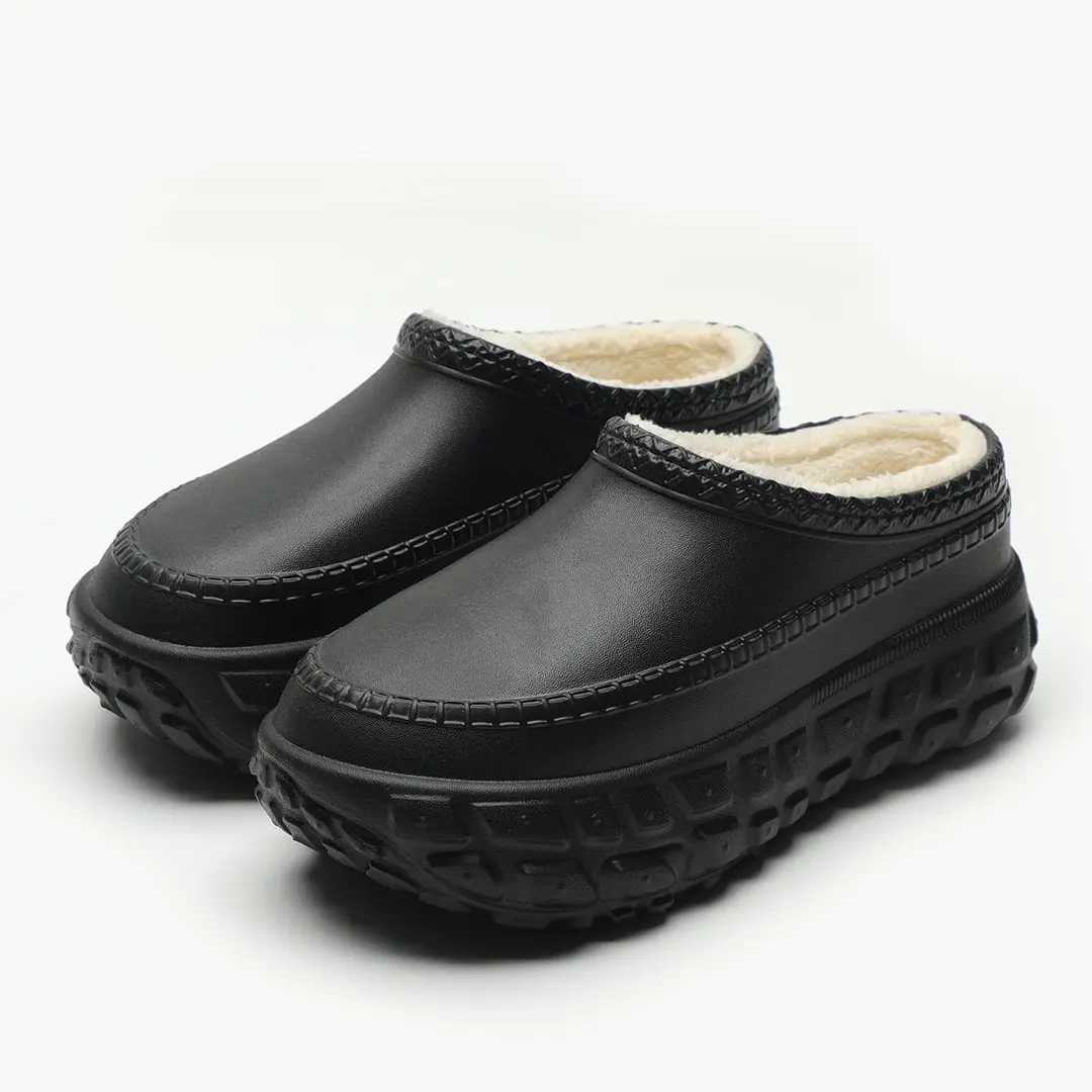 Women's Cotton Shoes with Thick Fleece Lining, 2026 New Model, Suitable for Outdoor Wear in Autumn and Winter, Trendy Slip-On Boots for Home Use, Closed-Back Cotton Slippers