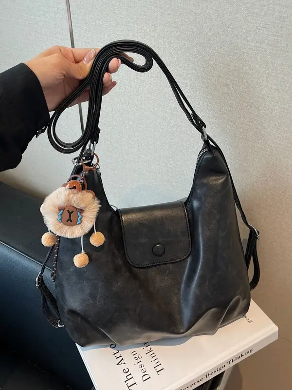 Retro Korean Style Large Brown Tote Bag for Women - Image 10