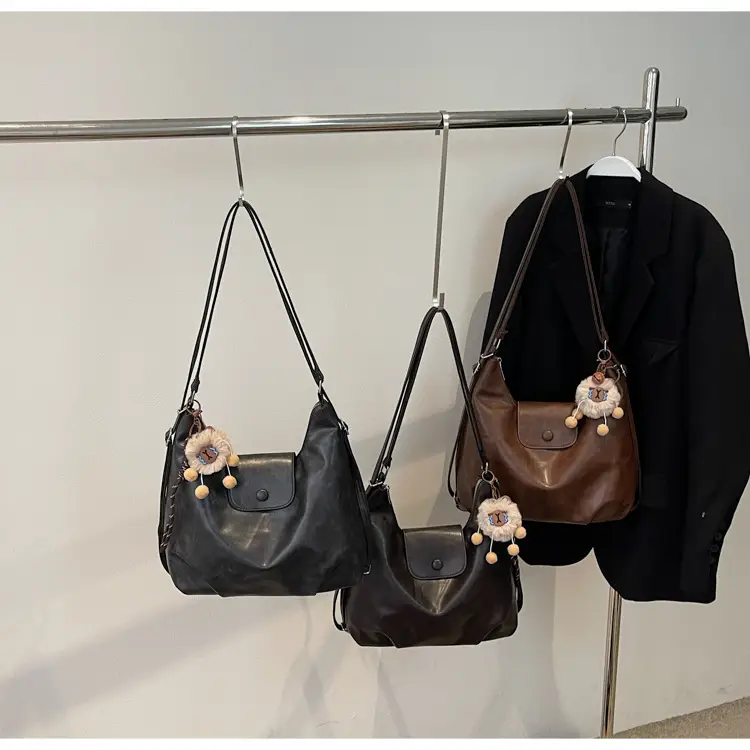 Retro Korean Style Large Brown Tote Bag for Women — feature 1