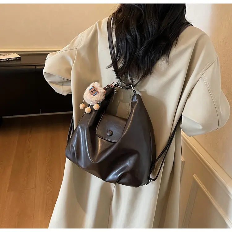 Retro Korean Style Large Brown Tote Bag for Women — feature 12
