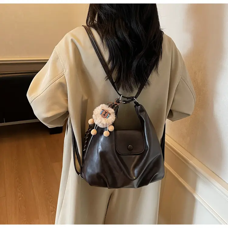 Retro Korean Style Large Brown Tote Bag for Women — feature 13