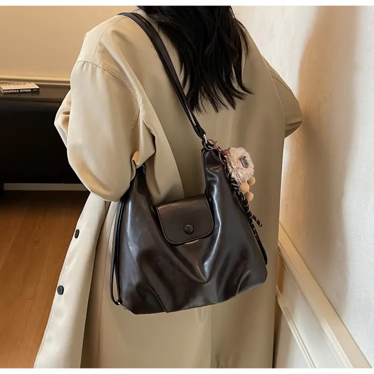 Retro Korean Style Large Brown Tote Bag for Women — feature 15