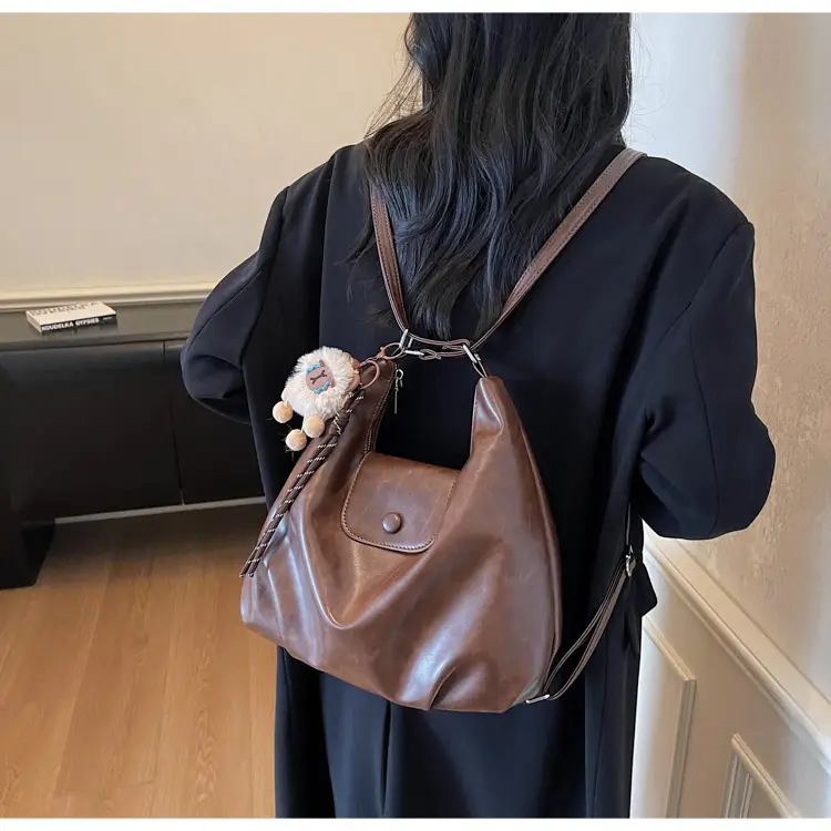 Retro Korean Style Large Brown Tote Bag for Women — feature 16