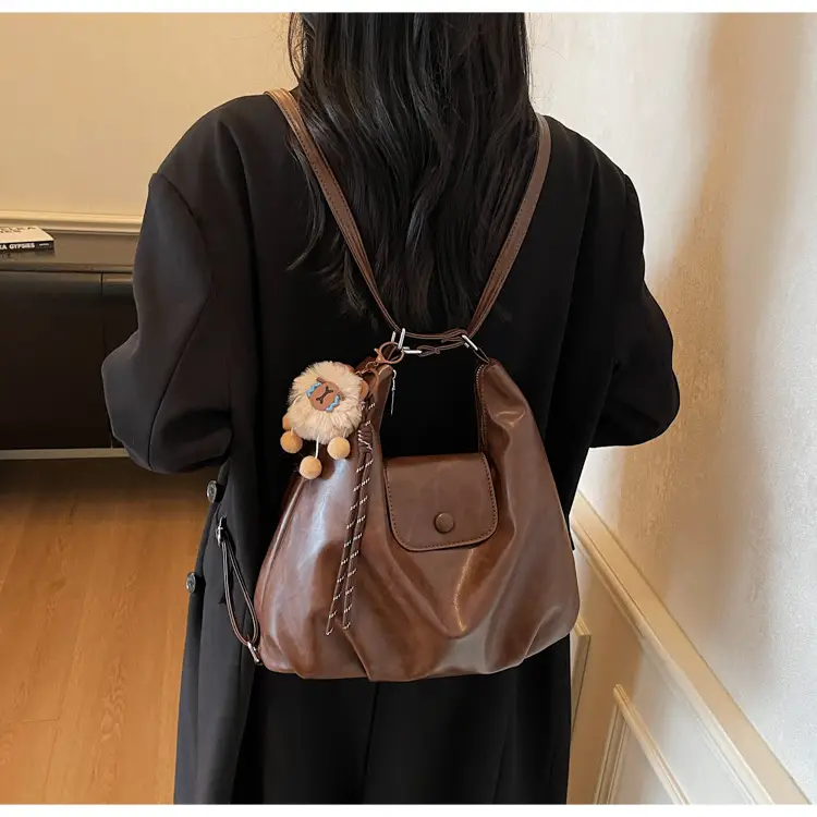 Retro Korean Style Large Brown Tote Bag for Women — feature 17