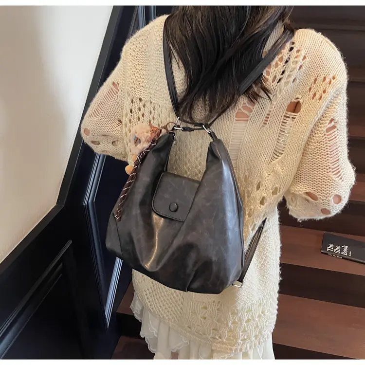 Retro Korean Style Large Brown Tote Bag for Women — feature 20