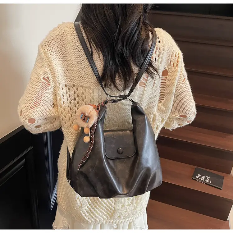 Retro Korean Style Large Brown Tote Bag for Women — feature 21