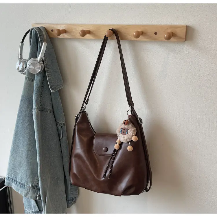 Retro Korean Style Large Brown Tote Bag for Women — feature 26