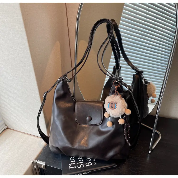 Retro Korean Style Large Brown Tote Bag for Women — feature 27