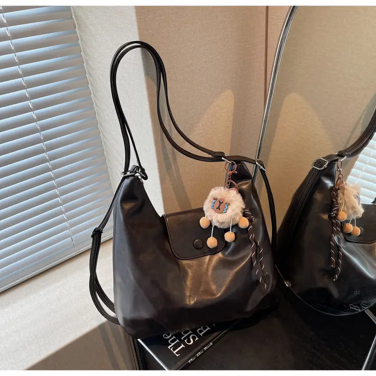 Retro Korean Style Large Brown Tote Bag for Women — feature 28