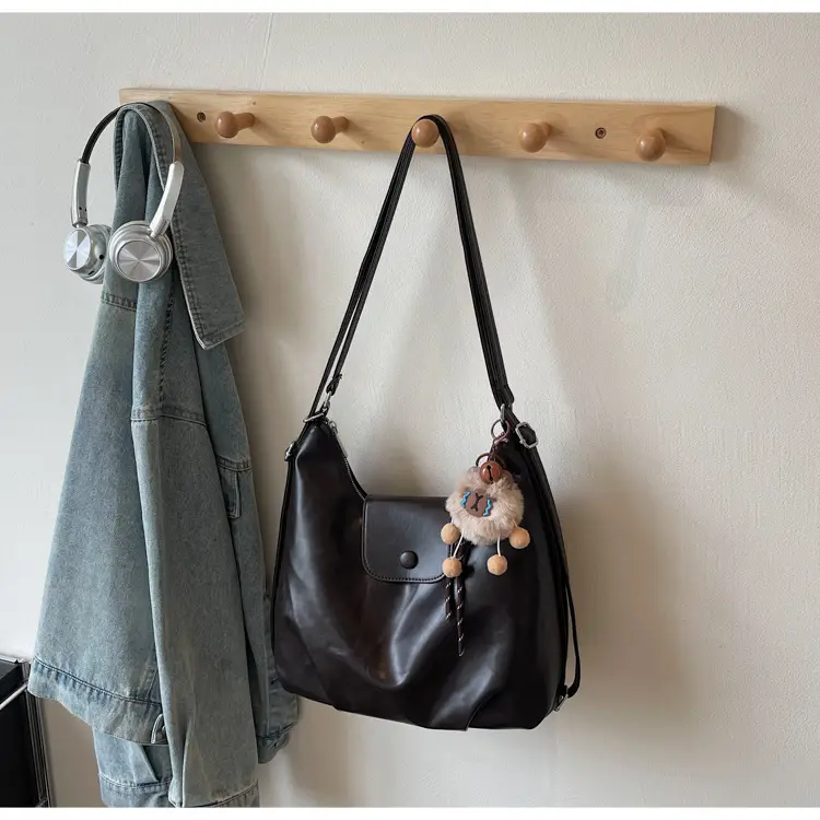 Retro Korean Style Large Brown Tote Bag for Women — feature 29