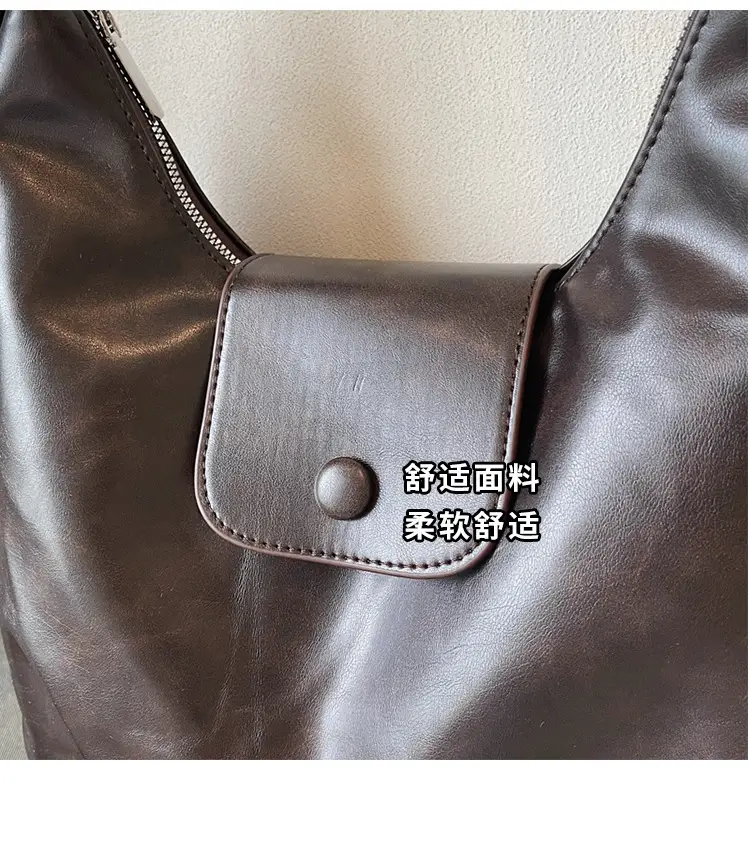 Retro Korean Style Large Brown Tote Bag for Women — feature 3