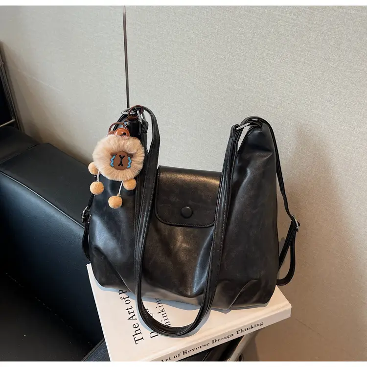Retro Korean Style Large Brown Tote Bag for Women — feature 30