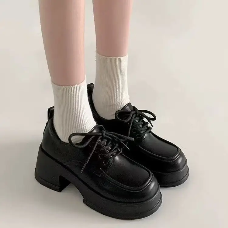 Black Thick Heel Mary Jane Shoes for Women
