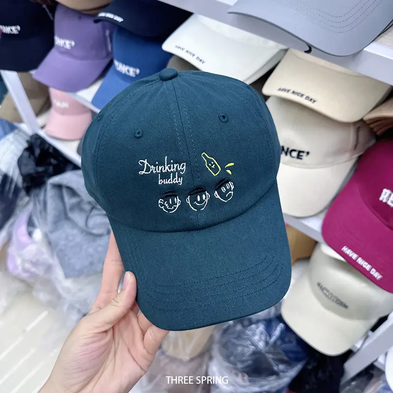 Women Blue Embroidered Baseball Cap Large Head Circumference — feature 8