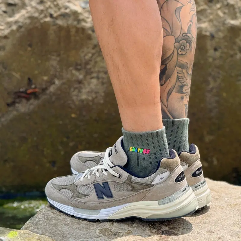 Cityboy Socks Men's Korean Style Ins Trendy Embroider Stylish Colorfulful Letter Accent High Street Skateboarding Sports Mid-Calf Socks