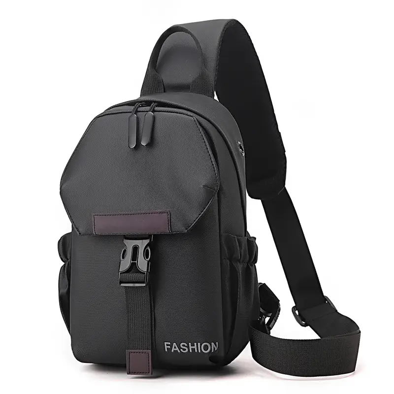 Men's Grey Crossbody Backpack with Adjustable Strap - Image 9