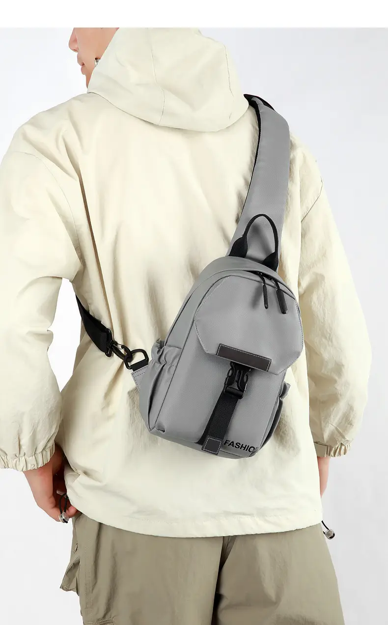 Men's Grey Crossbody Backpack with Adjustable Strap — feature 22