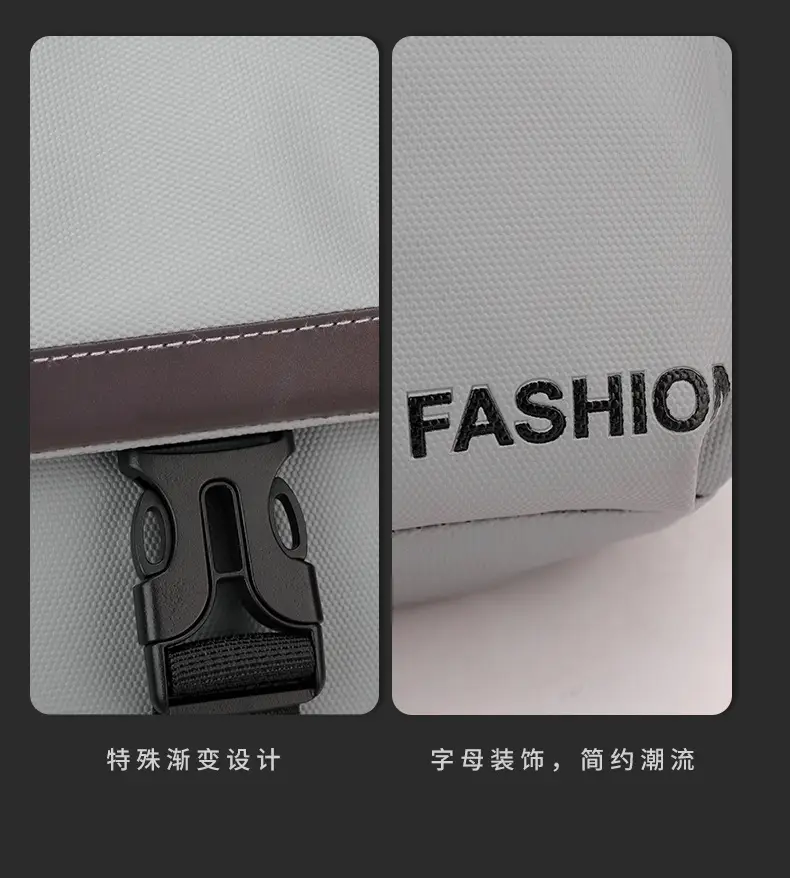 Men's Grey Crossbody Backpack with Adjustable Strap — feature 28