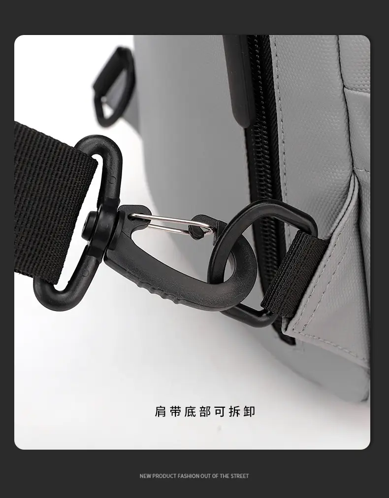 Men's Grey Crossbody Backpack with Adjustable Strap — feature 31